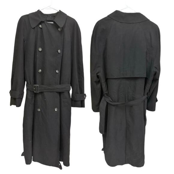 Ralph Lauren Blue Label Other - Ralph Lauren Blue Label Vintage Double-Breasted Unisex Trench Coat EUC Black 40R